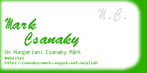 mark csanaky business card